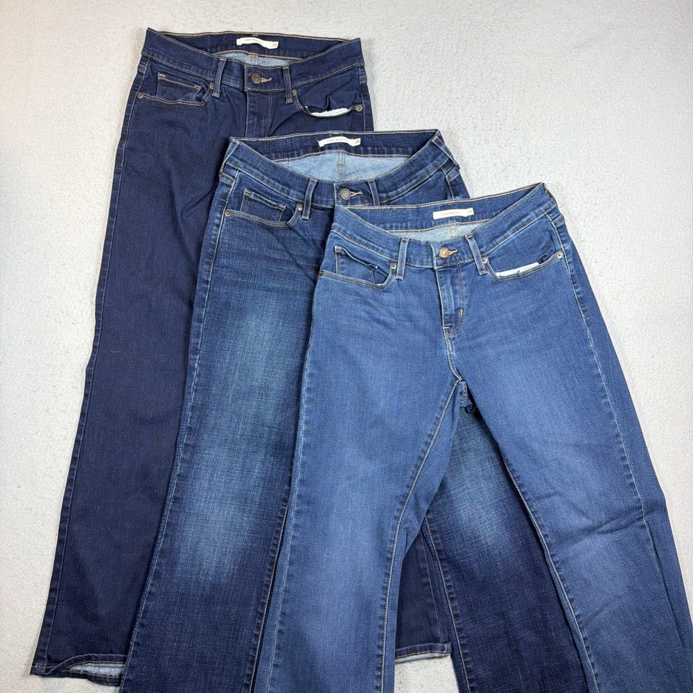 Levis 529 Curvy Bootcut Jeans Womens Double Button Medium Wash Size 28 Lot of 3